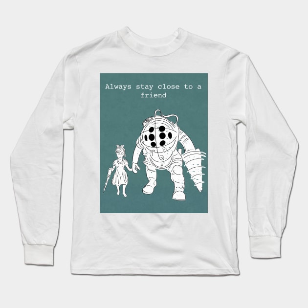 Stay Close to a Friend Long Sleeve T-Shirt by zody